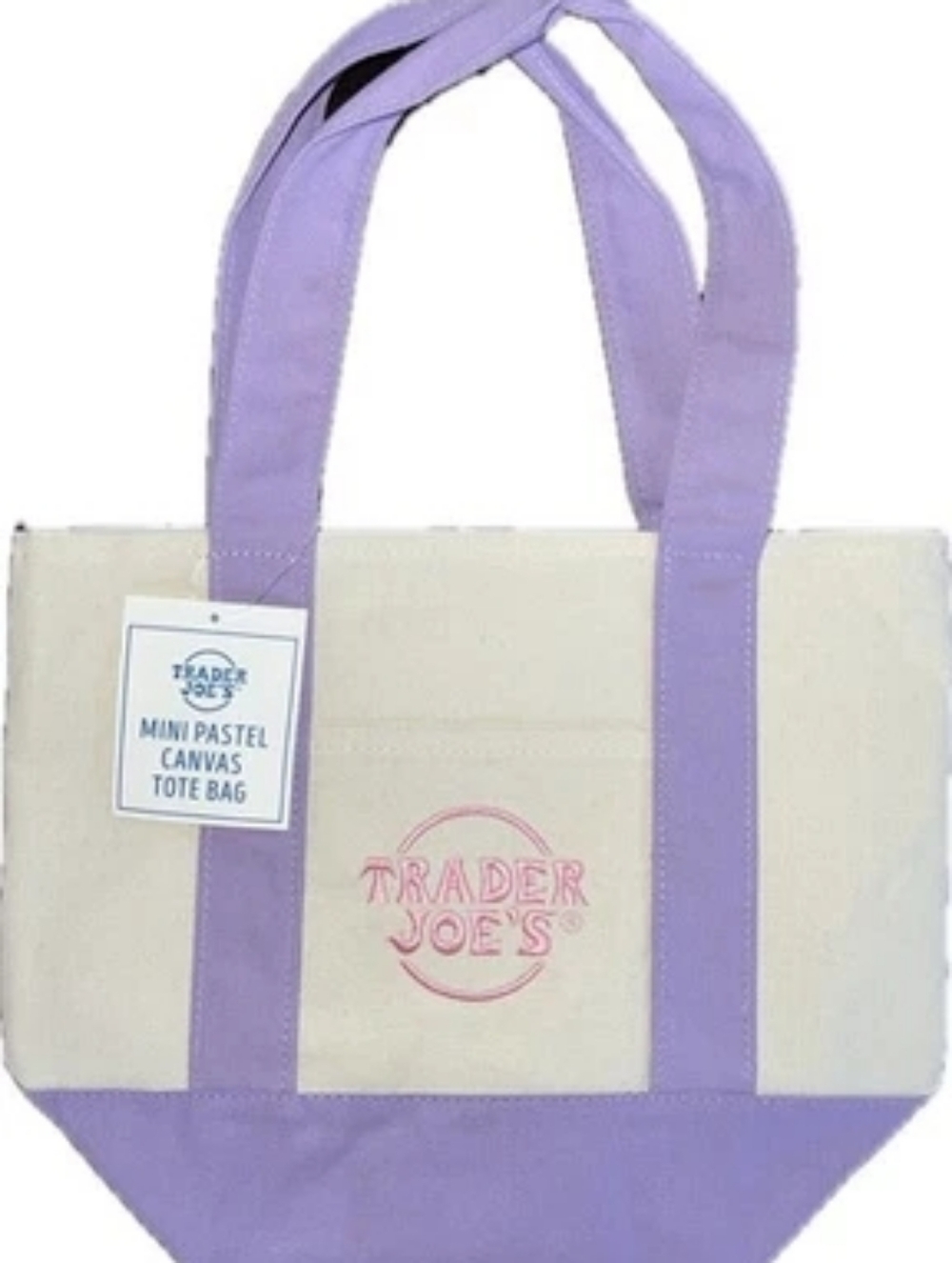 Trader Joe's Mini TOTE - Lavender & Cream